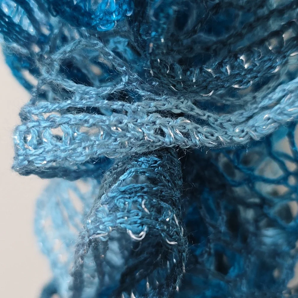 Handmade - Elegant Blue Lace Scarf